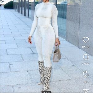 Naked Wardrobe two piece set body suit and footed legging